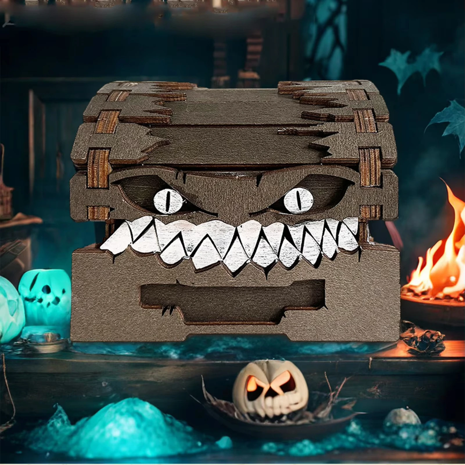 Dungeons & Dragons treasure chest monster figurine dice storage wooden craft box wooden decorative piece
Dungeons & Dragons treasure chest monster figurine dice storage wooden craft box wooden decorative piece
