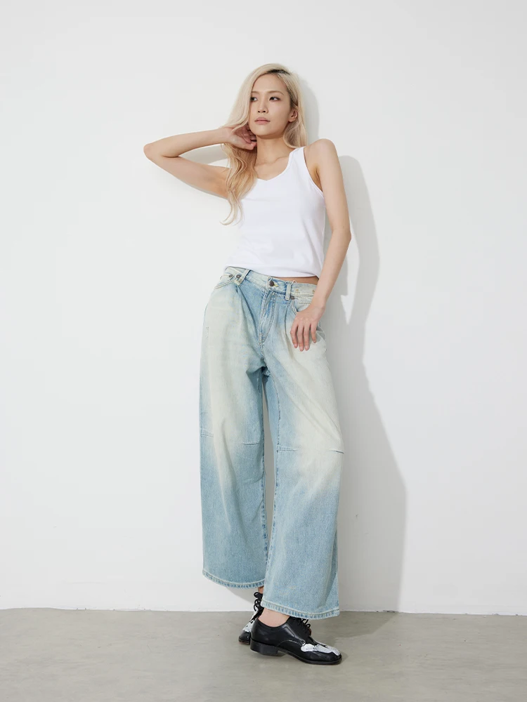 Джинсы RUGOSAM с высокой талией и широкими штанинами, женские, винтажные, из денима, весенняя новинка RB0686, модная коллекция женских джинсов
Джинсы RUGOSAM с высокой талией и широкими штанинами, женские, винтажные, из денима, весенняя новинка RB0686, модная коллекция женских джинсов