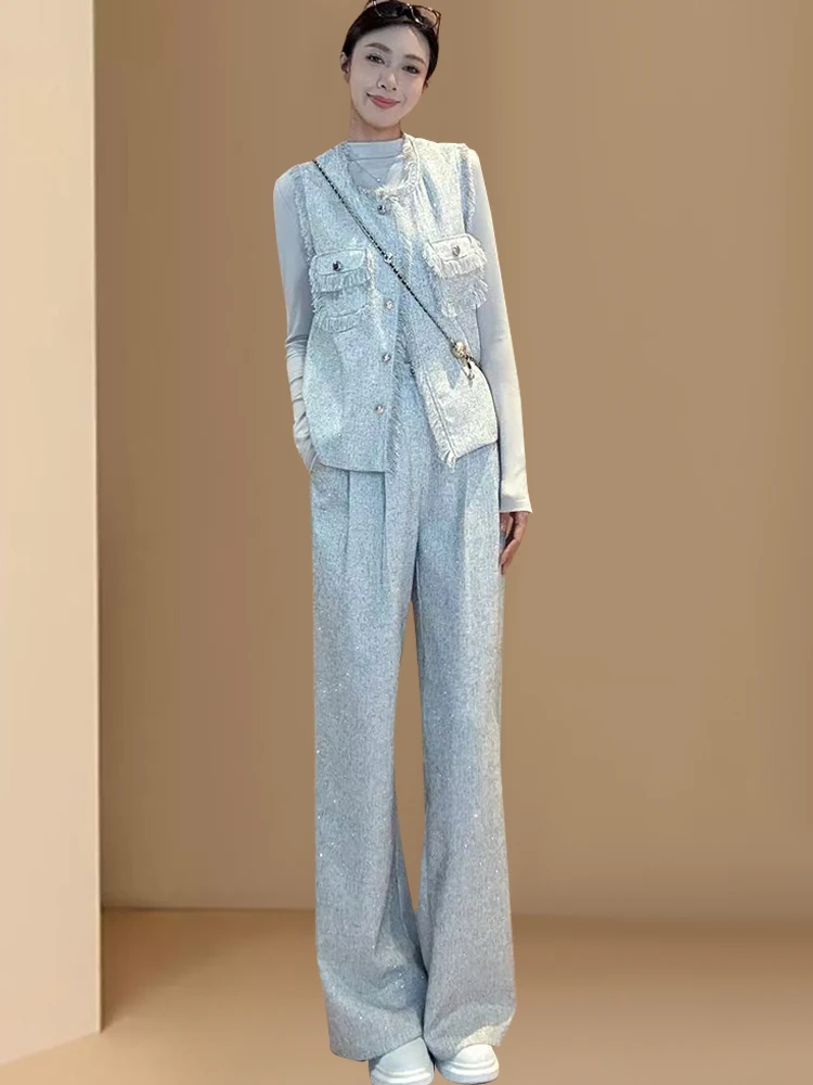 Korean Style Small Fragrance Wind Set Women's Spring Autumn 2026 New High Quality Long T-Shirt Vest Wide Leg Pants Three Piec...
Korean Style Small Fragrance Wind Set Women's Spring Autumn 2026 New High Quality Long T-Shirt Vest Wide Leg Pants Three Piec...