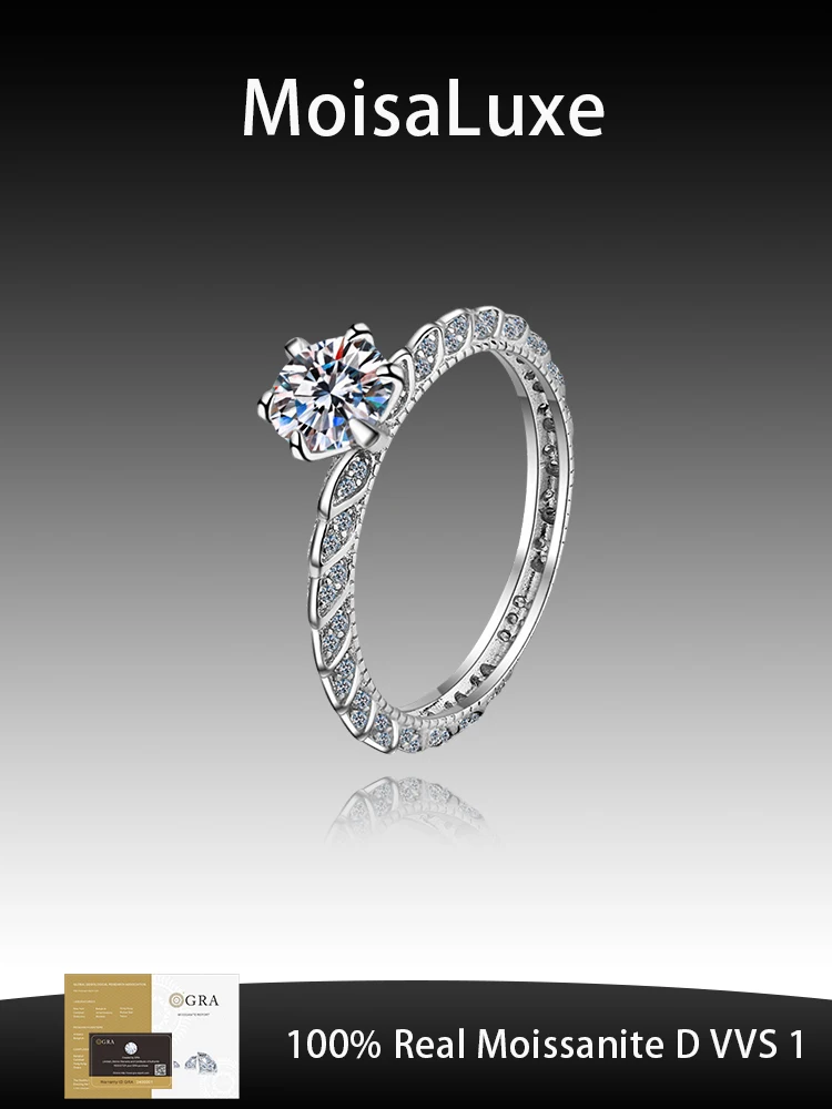 MoisaLuxe Official Store GRA Moissanite Plata Sterling 925 Silver for Women's Ring Moissanite Six-claw Half of The Country Ring
MoisaLuxe Official Store GRA Moissanite Plata Sterling 925 Silver for Women's Ring Moissanite Six-claw Half of The Country Ring