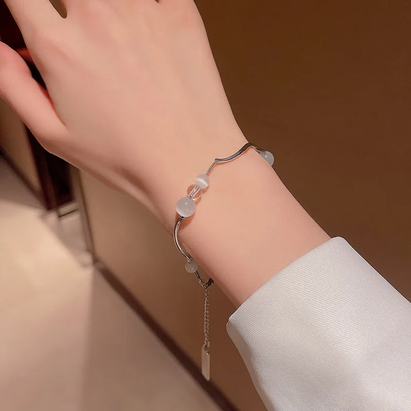 Titanium Steel Opal Glass Bead Bracelet Female Niche Design Sense Bracelet Cold Wind Girlfriends Bracelet
Titanium Steel Opal Glass Bead Bracelet Female Niche Design Sense Bracelet Cold Wind Girlfriends Bracelet
