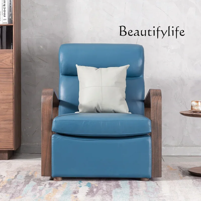 Nordic Minimalism Wooden Lounge Chair Bedroom Leather Single Sofa Italian Light Luxury Single Recliner
Nordic Minimalism Wooden Lounge Chair Bedroom Leather Single Sofa Italian Light Luxury Single Recliner