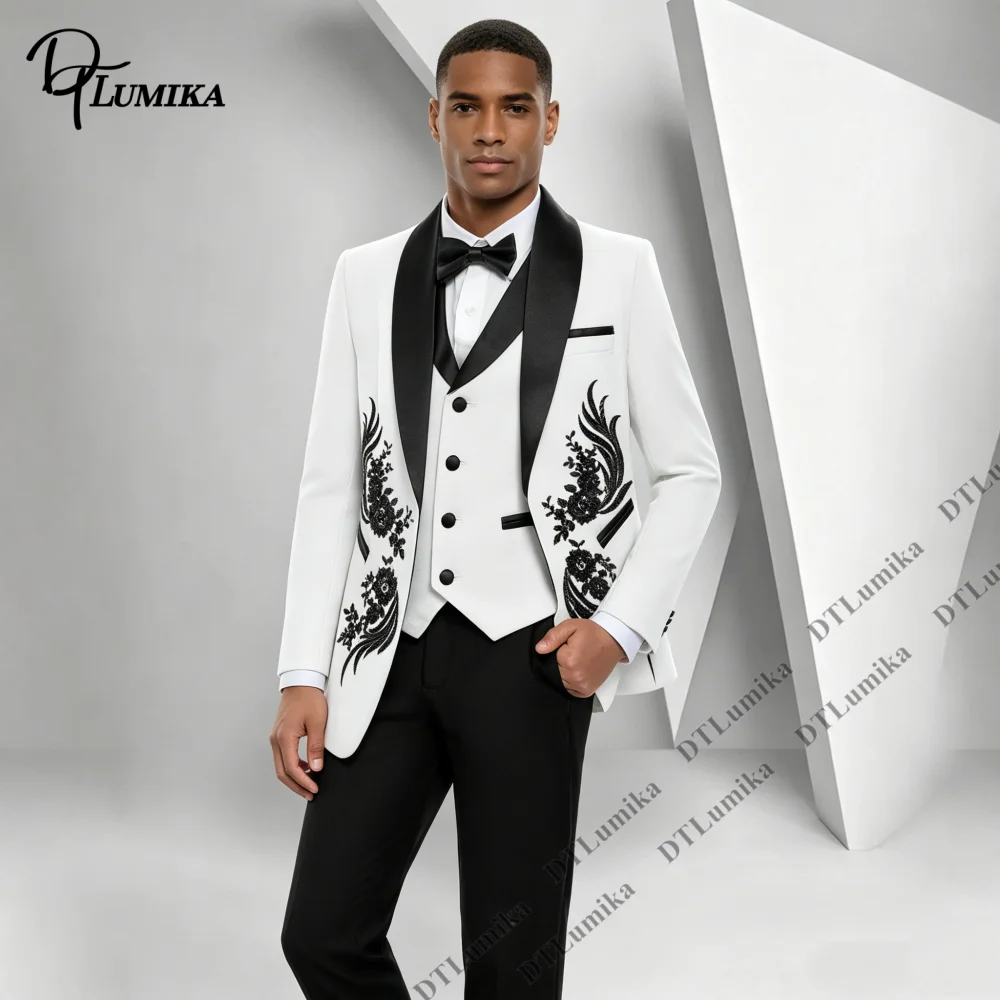 Customized Men 3 Piece Formal Suit Blazer Vest Trousers, Luxury Crystal Floral Embroidered Wedding Groom Suit Banquet Tuxedo
Customized Men 3 Piece Formal Suit Blazer Vest Trousers, Luxury Crystal Floral Embroidered Wedding Groom Suit Banquet Tuxedo