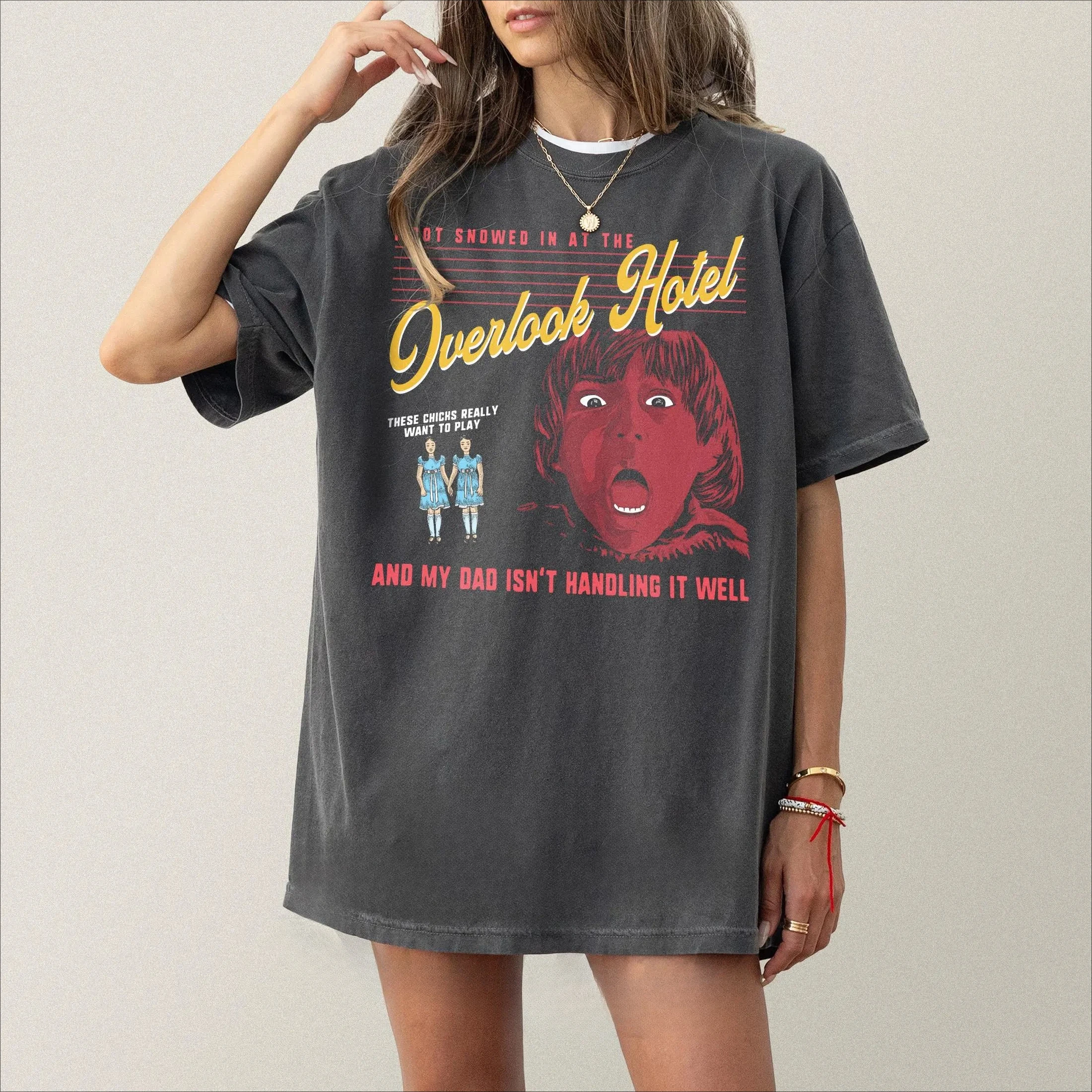 Funny Overlook Hotel T-Shirt Danny Creepy Twins Horror Movie Graphic Tee Graphic Short Sleeve Shirt Unisex Men Women All-Season
Funny Overlook Hotel T-Shirt Danny Creepy Twins Horror Movie Graphic Tee Graphic Short Sleeve Shirt Unisex Men Women All-Season