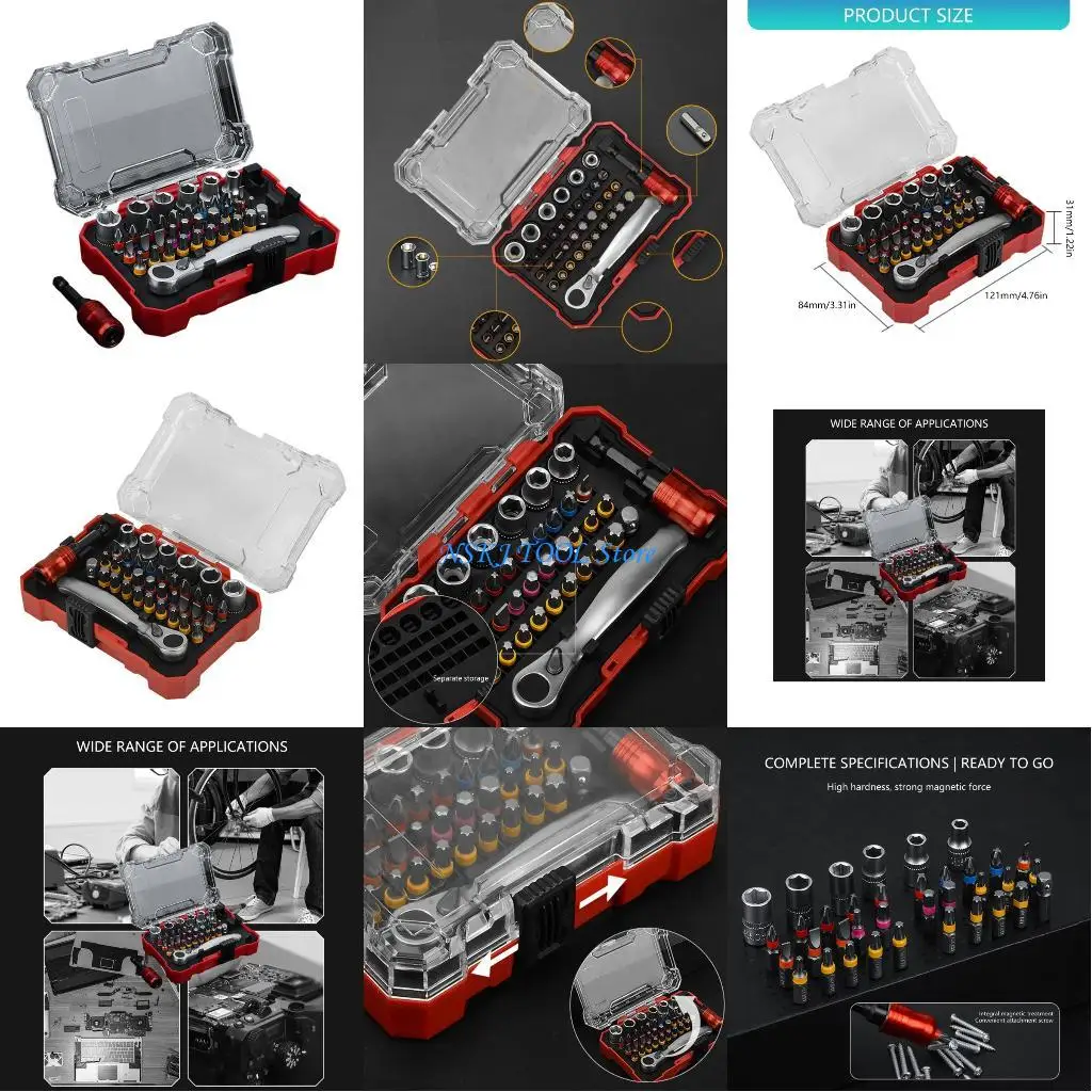 L8RC MultiFunction Ratchet Screwdriver Precise Bit Ergonomic Handle