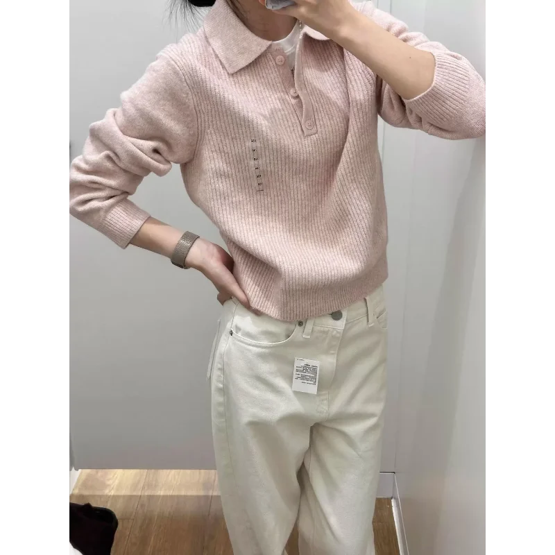 Женский розовый трикотаж с длинными рукавами, осень-зима, новый стиль, свободный пуловер в ленивом стиле, свитер, элегантный базовый слой, топ 
Женский розовый трикотаж с длинными рукавами, осень-зима, новый стиль, свободный пуловер в ленивом стиле, свитер, элегантный базовый слой, топ