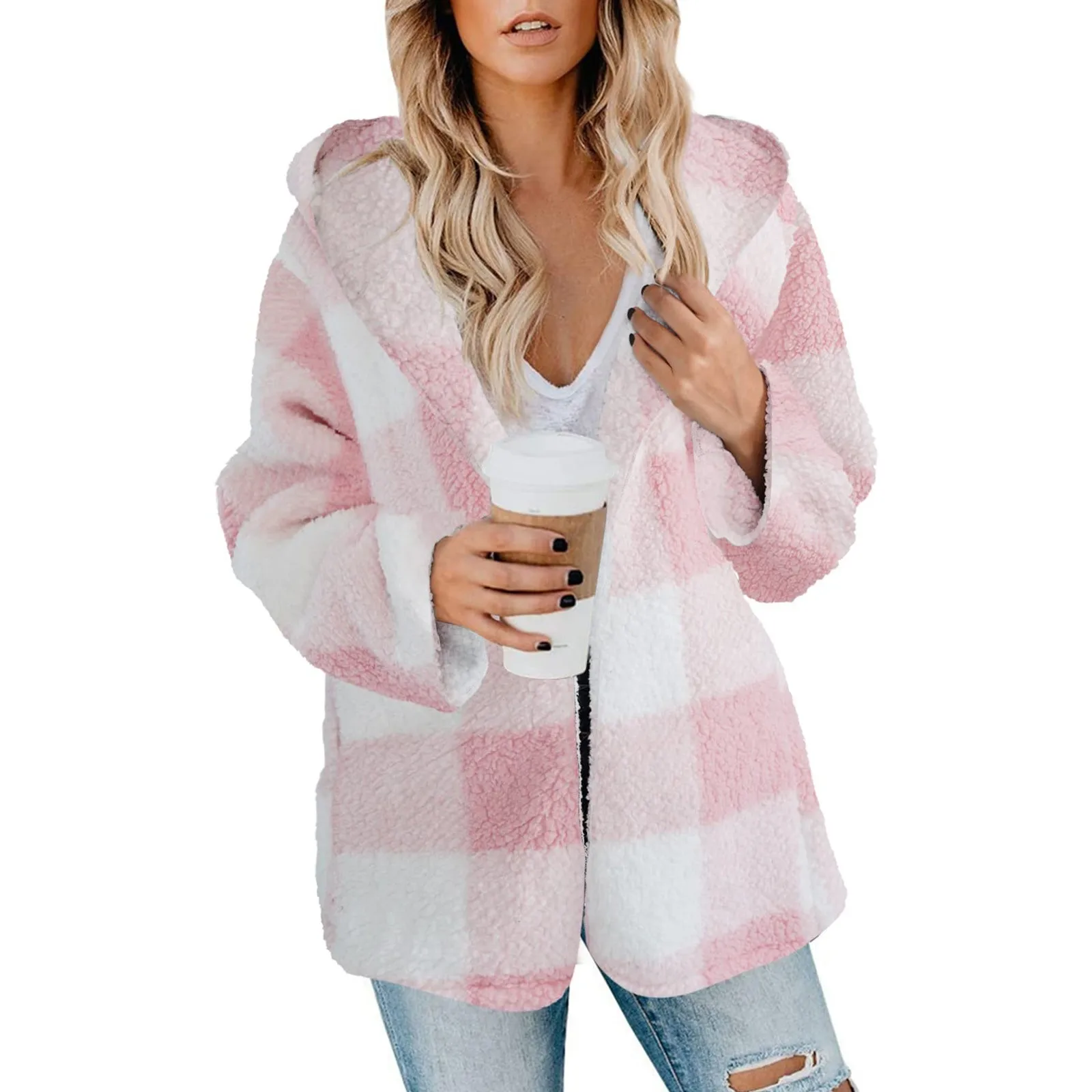 Womens Plush Jacket Oversized Fleece Jacket Coat With Pockets Open Front Hooded Fuzzy Cardigan Women's Coat Womens Coats New
Womens Plush Jacket Oversized Fleece Jacket Coat With Pockets Open Front Hooded Fuzzy Cardigan Women's Coat Womens Coats New