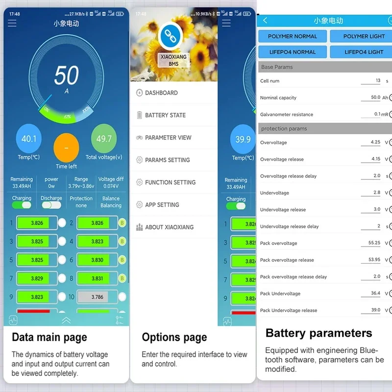 lifepo4 lithium batterry 48v 100AH with bluetooth APP for 5KW tricycle inverter Solar energy storage scooter + 10A charger
lifepo4 lithium batterry 48v 100AH with bluetooth APP for 5KW tricycle inverter Solar energy storage scooter + 10A charger