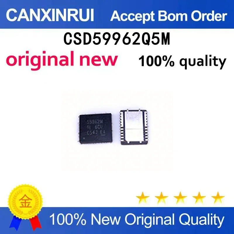 (5-100 pieces)Brand new CSD59962Q5M CSD59962M 59962M QFN spot chip IC
(5-100 pieces)Brand new CSD59962Q5M CSD59962M 59962M QFN spot chip IC
