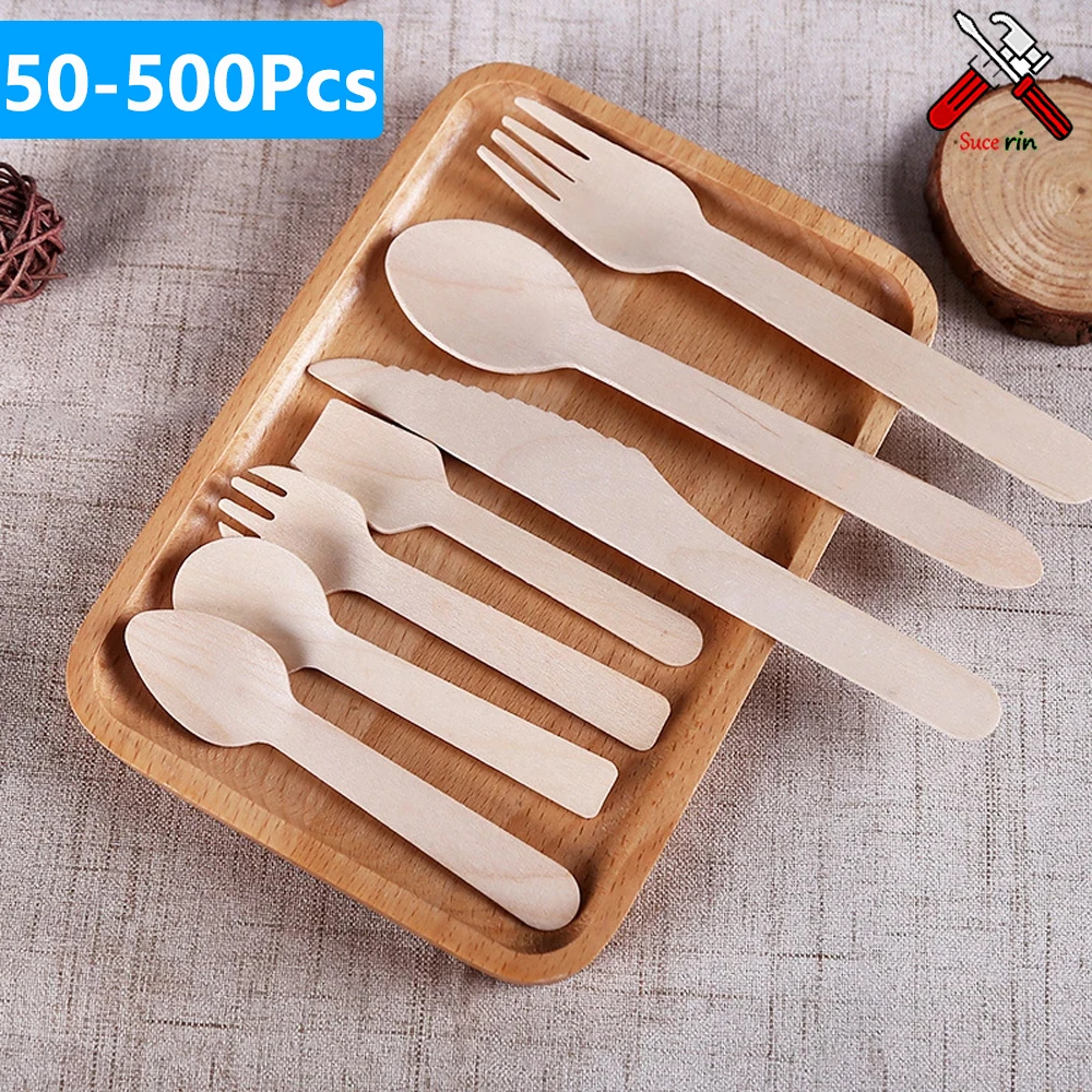 10-500Pcs Disposable Wooden Cutlery/ForksSpoons/Cutters Knife Wedding Birthday Party Supplies Kitchen Utensil Dessert Cake Scoop
10-500Pcs Disposable Wooden Cutlery/ForksSpoons/Cutters Knife Wedding Birthday Party Supplies Kitchen Utensil Dessert Cake Scoop