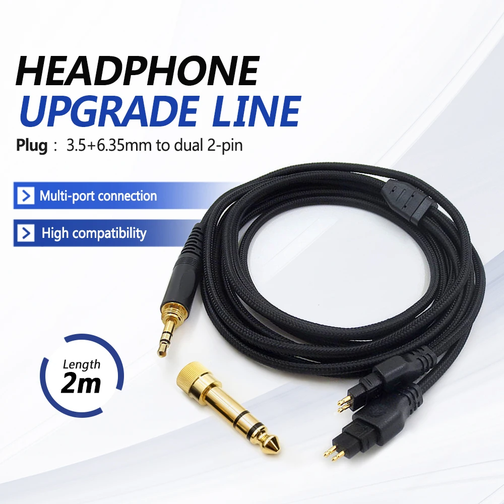 Nylon Braided Headsets Audio Cables 6.35mm Adapter Headphones Cable Replacement Cord for Sennheise HD580 HD600 HD650 HD660S
Nylon Braided Headsets Audio Cables 6.35mm Adapter Headphones Cable Replacement Cord for Sennheise HD580 HD600 HD650 HD660S