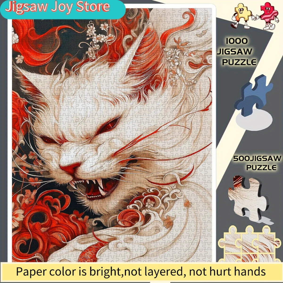 Набор из 500/1000 деталей: Пазл «Рычащий белый кот с красным цветком» без рамки, для самостоятельной сборки - Развивающий пазл - Интерактивный пазл - Изысканный
Набор из 500/1000 деталей: Пазл «Рычащий белый кот с красным цветком» без рамки, для самостоятельной сборки - Развивающий пазл - Интерактивный пазл - Изысканный