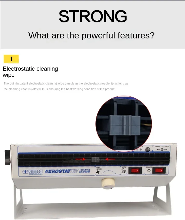 220V/110V Ionizing Air Blower Anti-Static Ion Fan Simco XC Eliminate Static Electricity Cold Air(25W )/ Warm Air( 430W)
220V/110V Ionizing Air Blower Anti-Static Ion Fan Simco XC Eliminate Static Electricity Cold Air(25W )/ Warm Air( 430W)