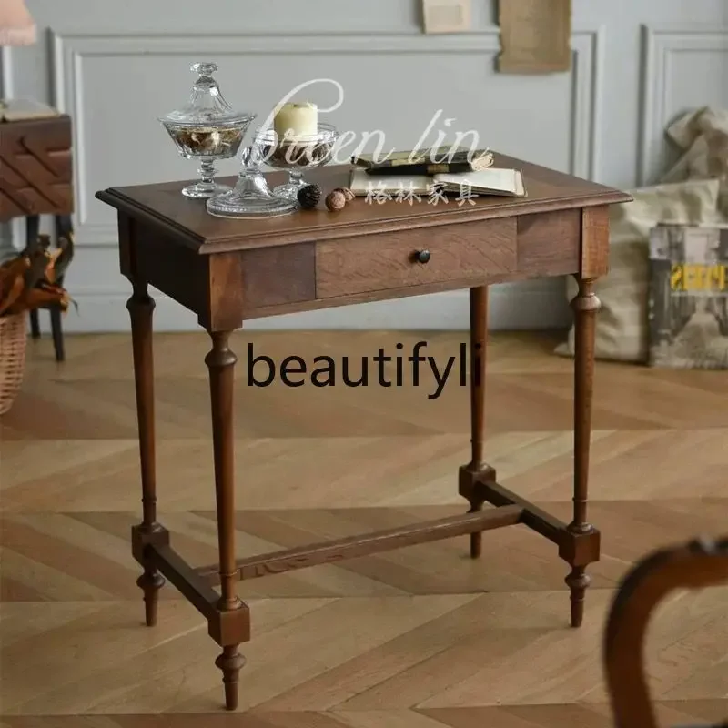 A16 French retro solid wood desk American country living room study table, medium brown
A16 French retro solid wood desk American country living room study table, medium brown