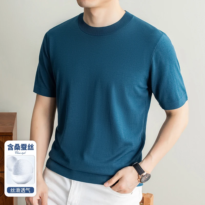 Good Lyocell Basic Knit Tees Men Summer Classic Solid Breathable Knitwear Short Sleeve Silk Cotton Knitting Clothes Pullover Top
Good Lyocell Basic Knit Tees Men Summer Classic Solid Breathable Knitwear Short Sleeve Silk Cotton Knitting Clothes Pullover Top