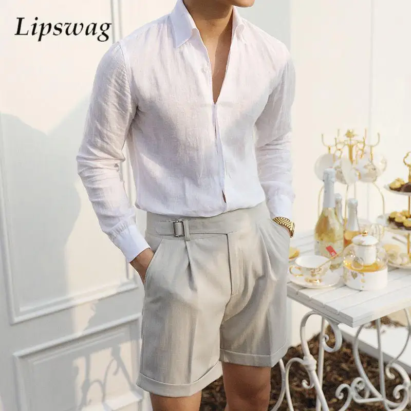 Stylish Mens Slim Fit Straight Shorts 2025 Summer New Casual Pleated Solid Color Suit Shorts For Men Daily Leisure Belt Shorts
Stylish Mens Slim Fit Straight Shorts 2025 Summer New Casual Pleated Solid Color Suit Shorts For Men Daily Leisure Belt Shorts