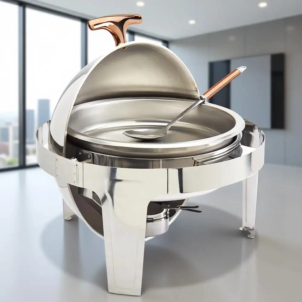 6.3-Quart Heavy-Gauge Stainless Steel Round Casserole Dish Set with Roll Top Lid for Entertaining & Catering
6.3-Quart Heavy-Gauge Stainless Steel Round Casserole Dish Set with Roll Top Lid for Entertaining & Catering