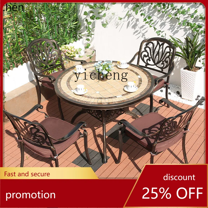 ZML outdoor cast aluminum table and chair combination balcony European table and chair casual marble
ZML outdoor cast aluminum table and chair combination balcony European table and chair casual marble