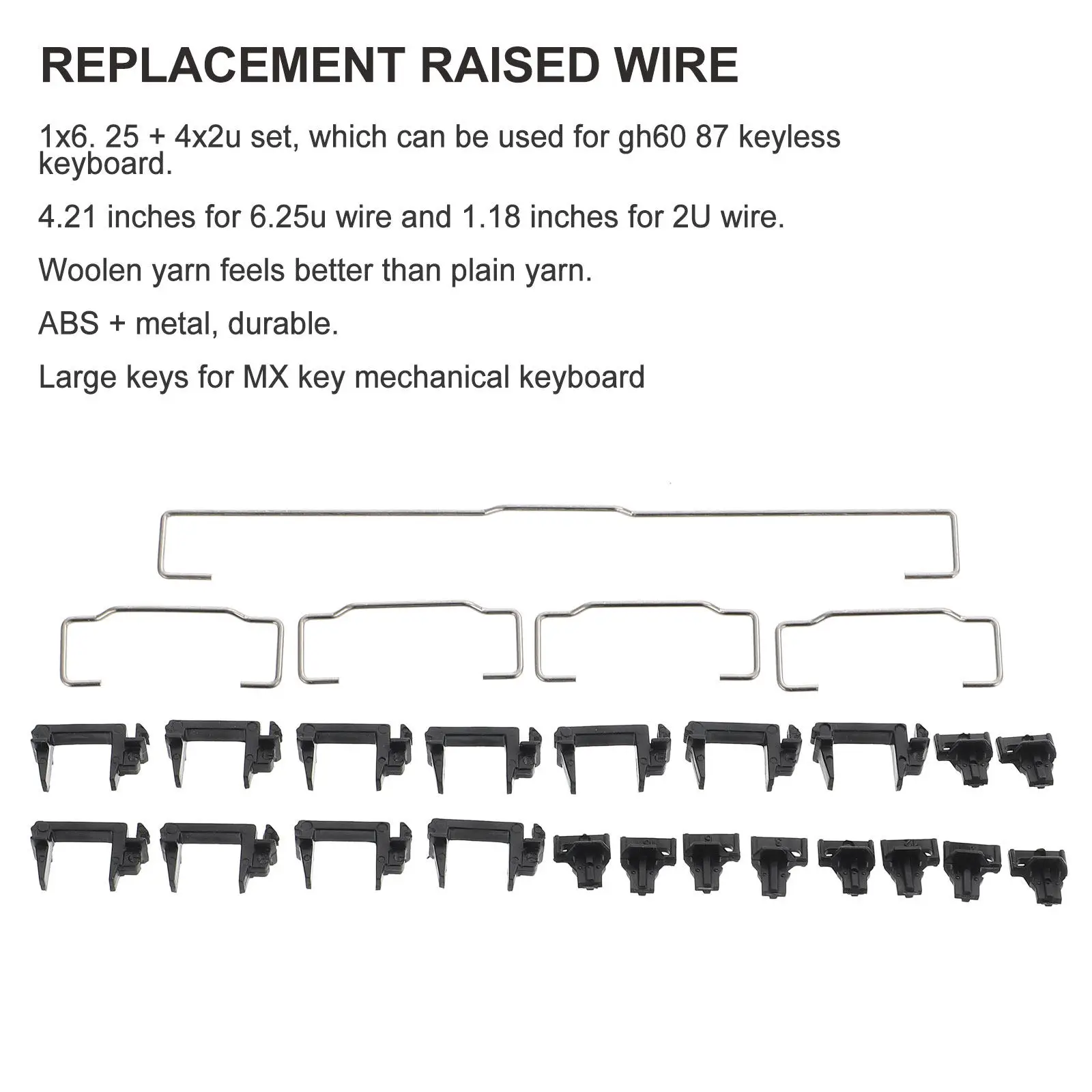 1Set High-Durability Stabilizer Insert Kit 6.25u 2U for Space Bar 10Cm Column Distance Mechanical Keyboard DIY Supply Component
1Set High-Durability Stabilizer Insert Kit 6.25u 2U for Space Bar 10Cm Column Distance Mechanical Keyboard DIY Supply Component