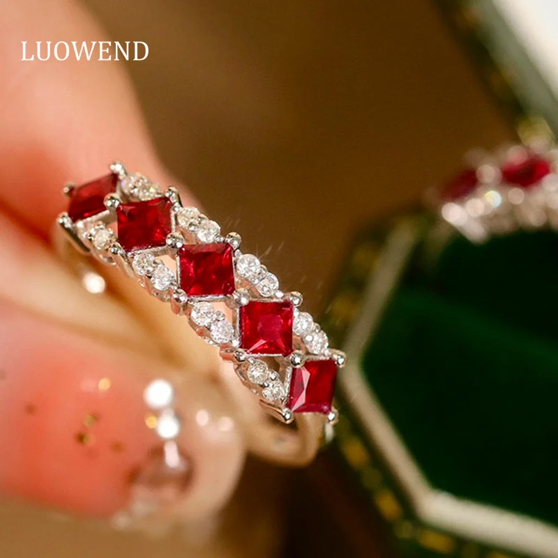 LUOWEND 100% 18K кольца из белого золота роскошные кольца с натуральным Рубином классические бриллиантовые обручальные кольца для женщин
LUOWEND 100% 18K кольца из белого золота роскошные кольца с натуральным Рубином классические бриллиантовые обручальные кольца для женщин