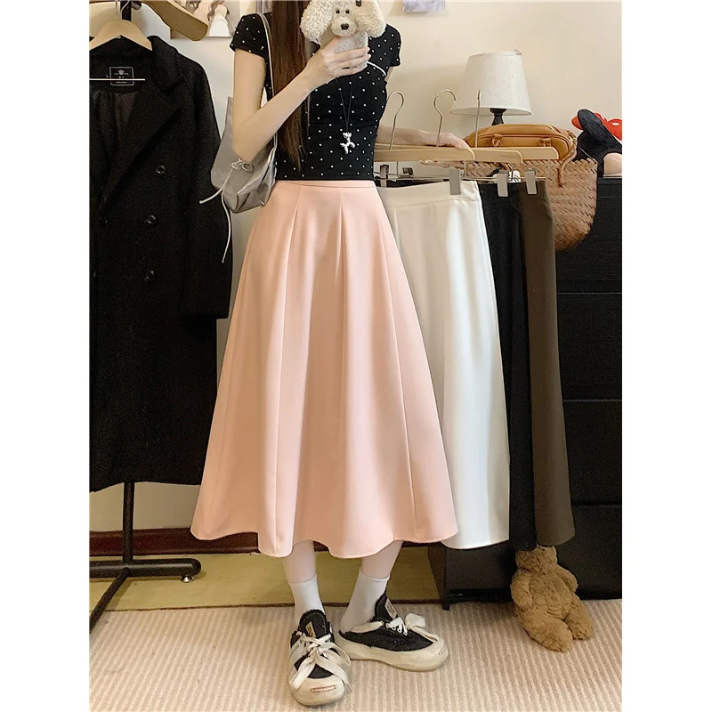 Summer Korean Style INS High Elastic Waist Mid-Length Draped Pleated Large Hem A-Line Skirt
Summer Korean Style INS High Elastic Waist Mid-Length Draped Pleated Large Hem A-Line Skirt