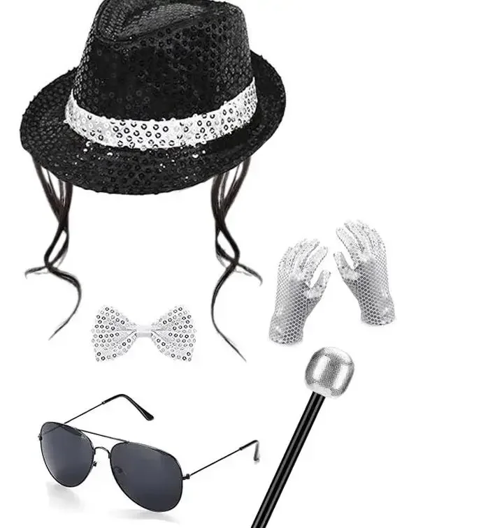 2026 Jackson Style Sequin Hat Tie Glove Set Sparkly Disco Costume Kids Dance Party Halloween Stage Performance Cosplay Outfit
2026 Jackson Style Sequin Hat Tie Glove Set Sparkly Disco Costume Kids Dance Party Halloween Stage Performance Cosplay Outfit
