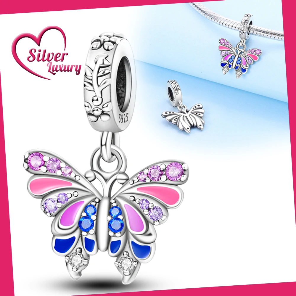 925 Sterling Silver Spring Colored Zircon Butterfly Fit Pandora Bracelet Silver 925 Original Charms for Jewelry Making
925 Sterling Silver Spring Colored Zircon Butterfly Fit Pandora Bracelet Silver 925 Original Charms for Jewelry Making
