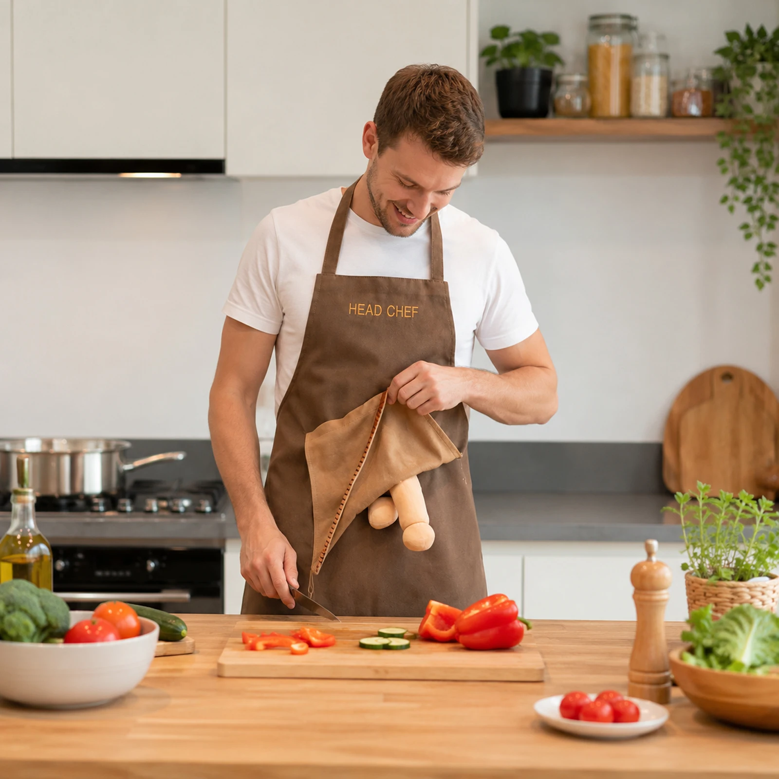 New Chef Prank Apron Adults Stain-Resistant Cooking Aprons Women's and Men's Kitchen Work Aprons Fashion BBQ Apron
New Chef Prank Apron Adults Stain-Resistant Cooking Aprons Women's and Men's Kitchen Work Aprons Fashion BBQ Apron