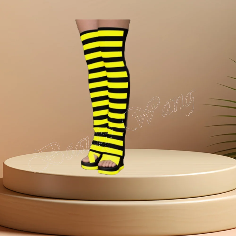 Yellow and Black Stripe Boots Wedges Heel Open Toe Round Toe Shoes High Heel Shoes for Women High Heel 2024 Zapatillas Mujer
Yellow and Black Stripe Boots Wedges Heel Open Toe Round Toe Shoes High Heel Shoes for Women High Heel 2024 Zapatillas Mujer