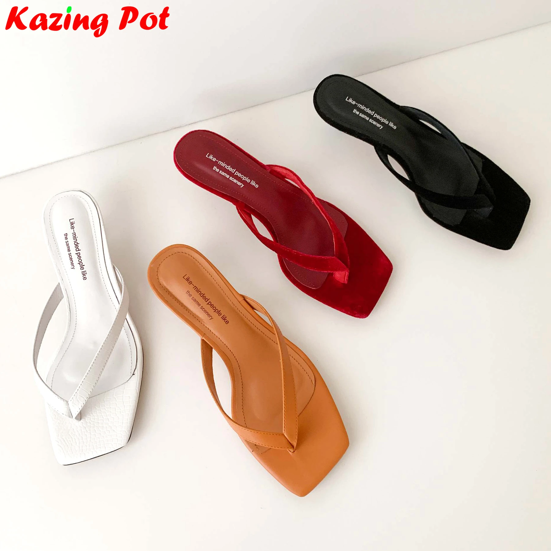 Krazing Pot Cow Leather Med Heels Luxury Flip Flops Slip On Dating Slingback Mules Brand Classics Summer Women Outside Slippers
Krazing Pot Cow Leather Med Heels Luxury Flip Flops Slip On Dating Slingback Mules Brand Classics Summer Women Outside Slippers