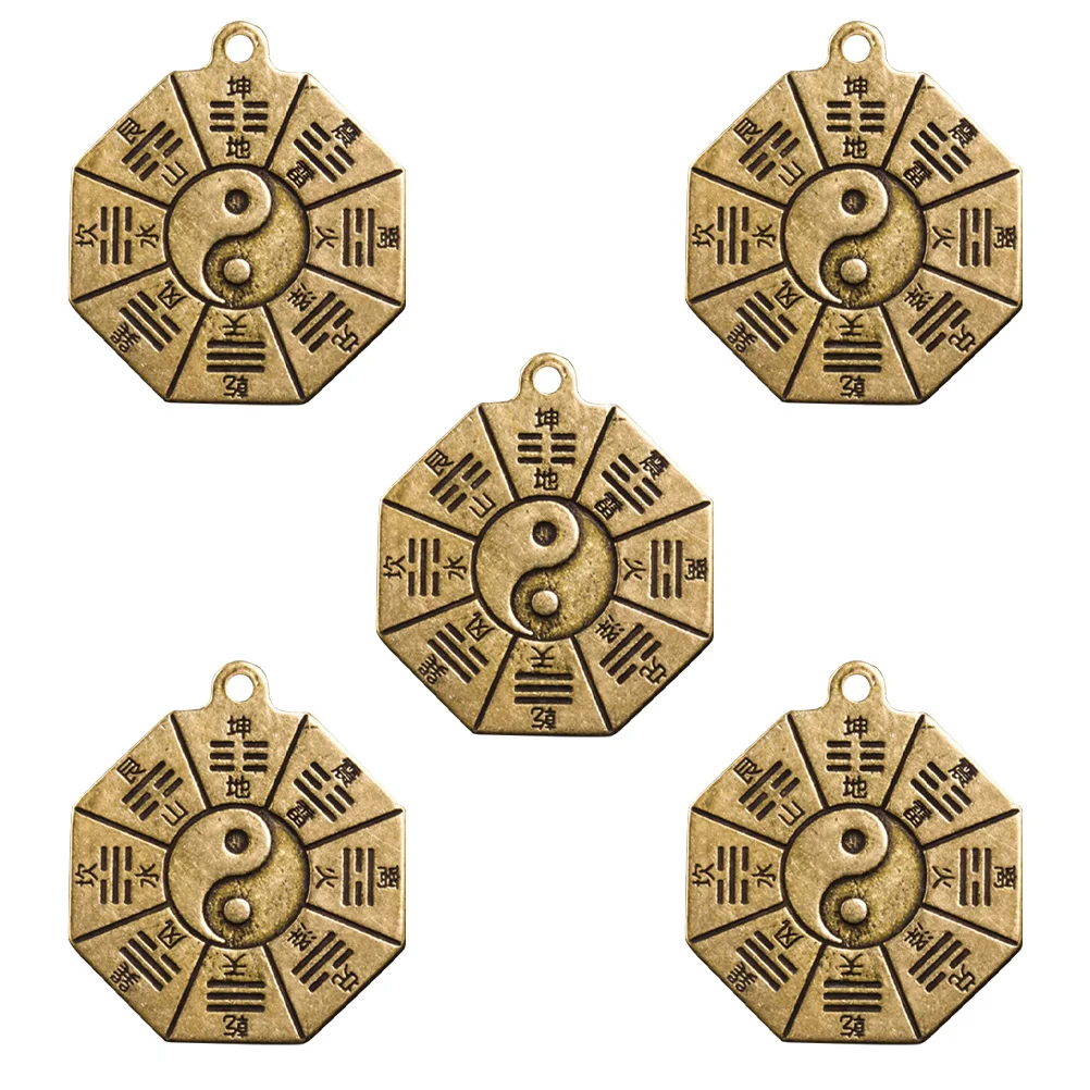 5 Pcs Small Keychain Charms Pendant Eight-diagram Pattern Pendants Amulet Car Keychains Golden Brass
5 Pcs Small Keychain Charms Pendant Eight-diagram Pattern Pendants Amulet Car Keychains Golden Brass