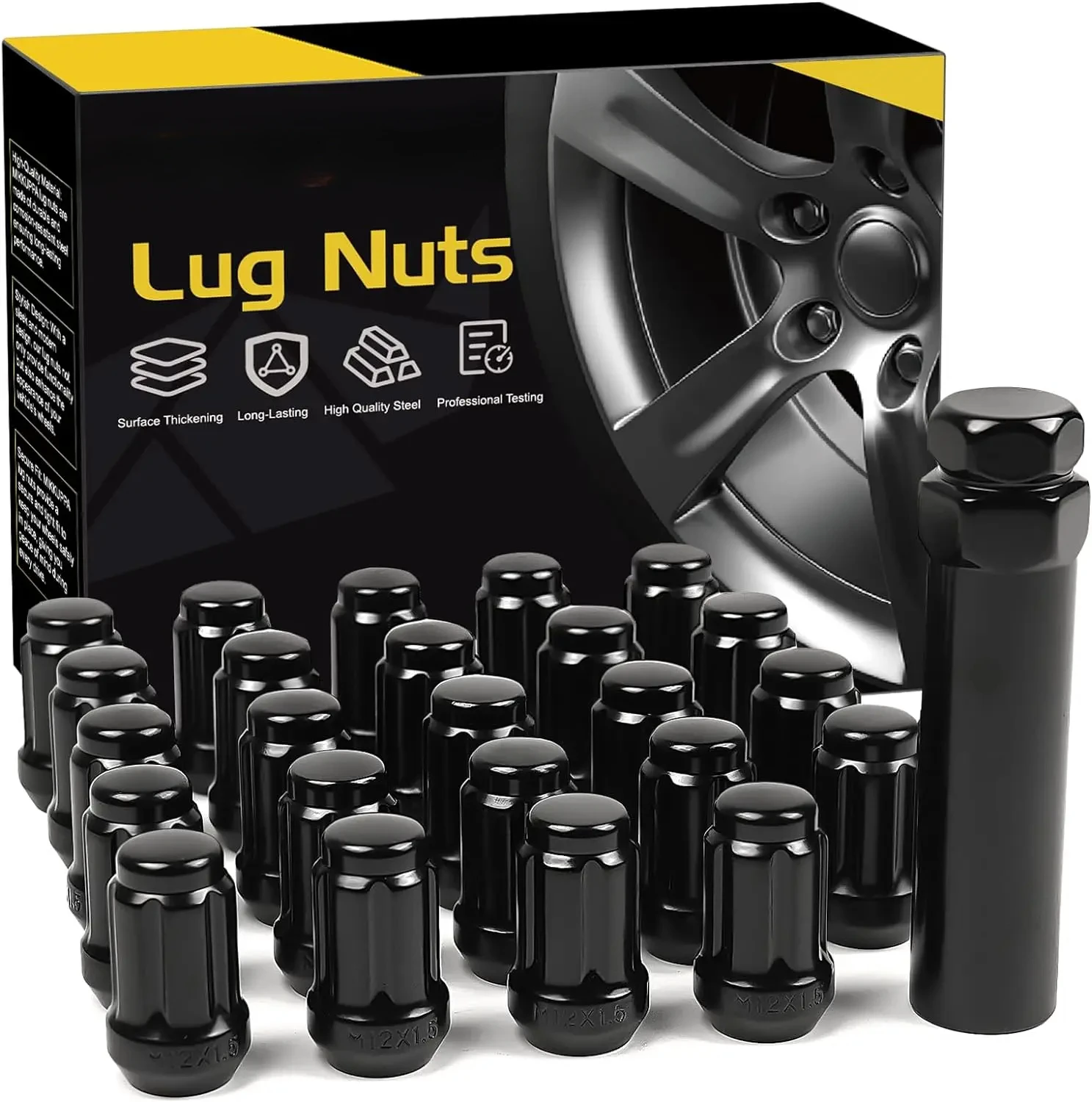 24pcs M12x1.5 Lug Nuts - Replacement for 1984-2013 Toyota 4Runner, 1995-2013 Tacoma, 2000-2006 Tundra Aftermarket Wheel
24pcs M12x1.5 Lug Nuts - Replacement for 1984-2013 Toyota 4Runner, 1995-2013 Tacoma, 2000-2006 Tundra Aftermarket Wheel