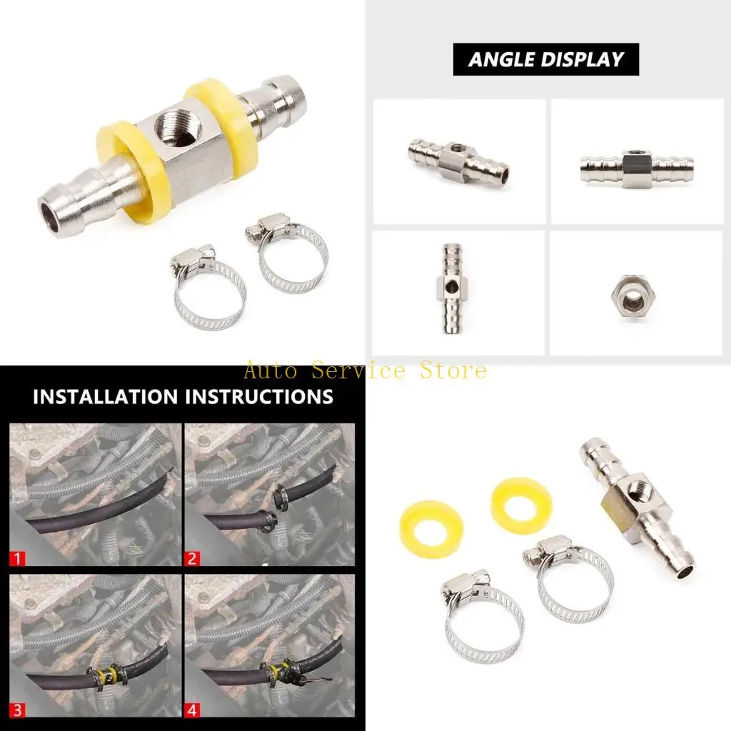 462A 3/8" Line Pressure T‑Fitting Adapter For Fuel Pressure Gauge Barbed- Push Lock T-Fitting Adapter with Clamps
462A 3/8" Line Pressure T‑Fitting Adapter For Fuel Pressure Gauge Barbed- Push Lock T-Fitting Adapter with Clamps