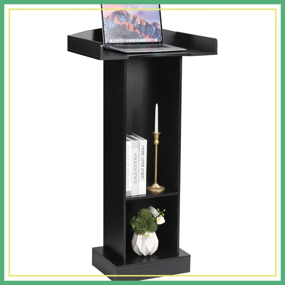 Podium Stand with Wooden Base, 47.2" Tall Lectern for Classroom Church Wedding Speech, Black
Podium Stand with Wooden Base, 47.2" Tall Lectern for Classroom Church Wedding Speech, Black