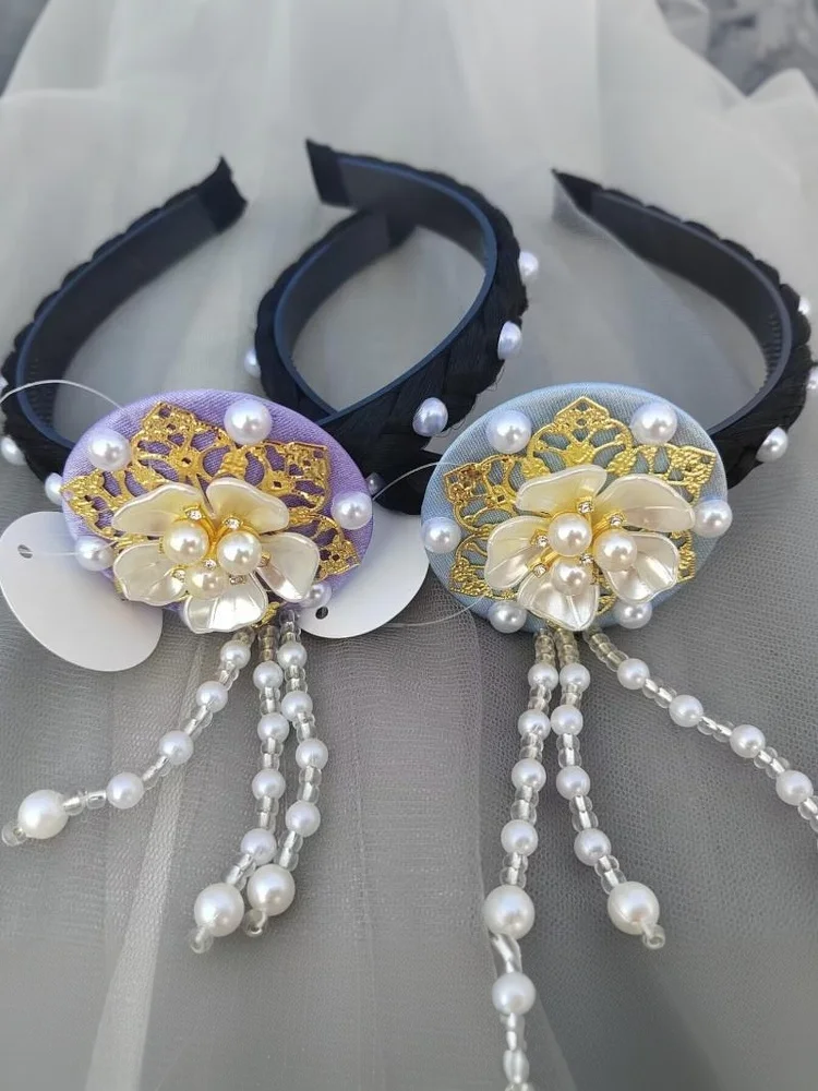 Korean Headband Pearl Flower Hanbok Hairband Fashion Tassels Traditional Headdress Stage Dance Hair Hoop Ladies
Korean Headband Pearl Flower Hanbok Hairband Fashion Tassels Traditional Headdress Stage Dance Hair Hoop Ladies