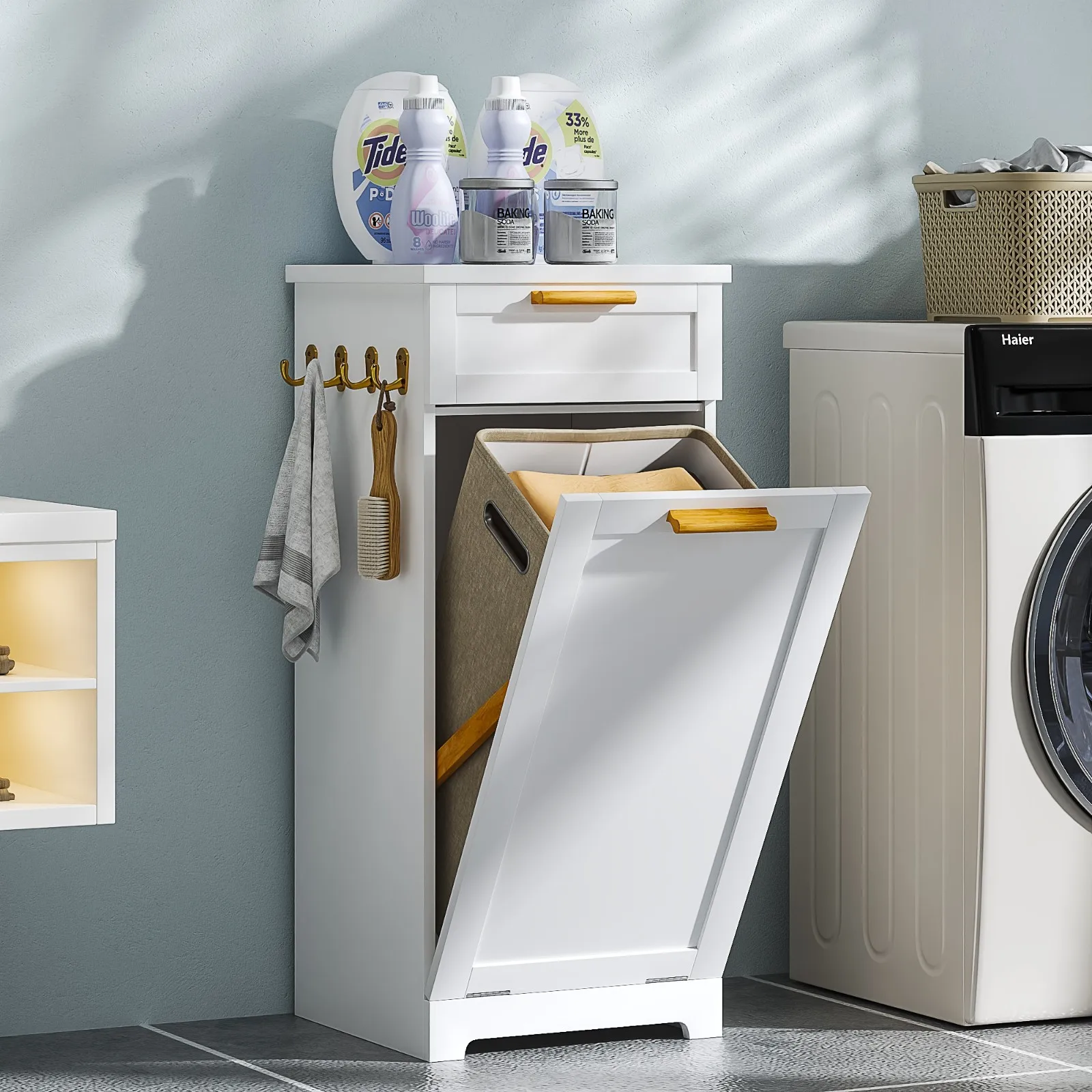 Tilt Out Bathroom Cabinet Kitchen Cabinet Hidden Trash Bin Laundry Basket Drawer
Tilt Out Bathroom Cabinet Kitchen Cabinet Hidden Trash Bin Laundry Basket Drawer