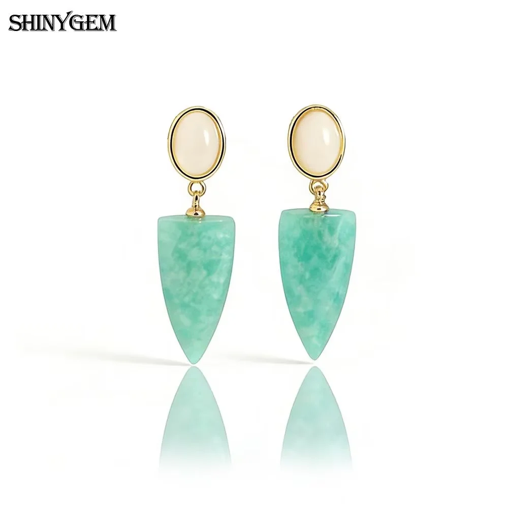 SHINYGEM Amazonite Natural Crystal Faceted Amethyst Rose Quartz Drop Earrings 925 Sterling Silver Needle Women Gem Stud Earrings
SHINYGEM Amazonite Natural Crystal Faceted Amethyst Rose Quartz Drop Earrings 925 Sterling Silver Needle Women Gem Stud Earrings