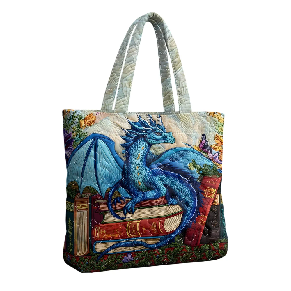 Unique Fantasy Blue Dragon Quilted Tote Bag Book Print Vintage Spacious Shoulder Bag For Daily Shopping Commute
Unique Fantasy Blue Dragon Quilted Tote Bag Book Print Vintage Spacious Shoulder Bag For Daily Shopping Commute