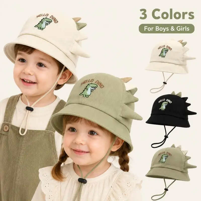 Cute Baby Sun Hat Spring Autumn Lightweight Dino Bucket Hats Wide Brim Toddler Caps With Windproof Rope for Boys Girls 6M-3Y
Cute Baby Sun Hat Spring Autumn Lightweight Dino Bucket Hats Wide Brim Toddler Caps With Windproof Rope for Boys Girls 6M-3Y