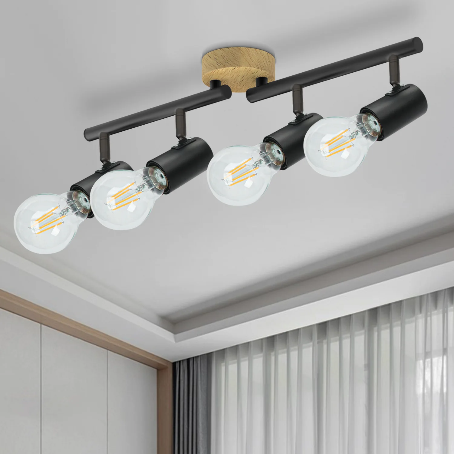 Adjustable Angle Track Light Bedroom E27 Living Room Multi-Lamp Spotlight Spotlight Elm Retro Lamps Led Lighting Shop Lights
Adjustable Angle Track Light Bedroom E27 Living Room Multi-Lamp Spotlight Spotlight Elm Retro Lamps Led Lighting Shop Lights