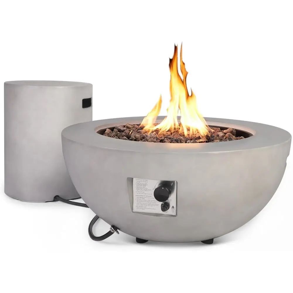 2-Piece Outdoor Propane ire Pit Table Set w/Tank Cover Table, 31.5-inch 50,000 Bowl Concrete irt SUS201 Round Burner with Steel
2-Piece Outdoor Propane ire Pit Table Set w/Tank Cover Table, 31.5-inch 50,000 Bowl Concrete irt SUS201 Round Burner with Steel