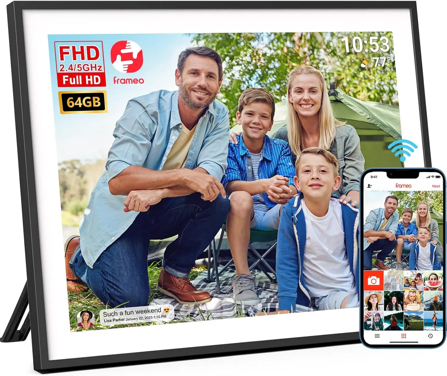 Digital Photo Frame, 19-Inch Large WiFi Digital Picture Frame with 1280x960 IPS FHD Touch Screen (4:3) Display
Digital Photo Frame, 19-Inch Large WiFi Digital Picture Frame with 1280x960 IPS FHD Touch Screen (4:3) Display