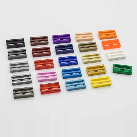 Mattoncino Moc 2412 30244 mattonelle modificate 1x2 griglia (tipo indeterminato) fai da te illuminare blocchi di costruzione mattoni di blocco compatibili