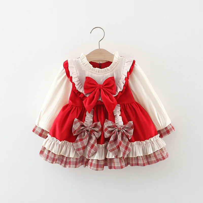 Girls Plaid Bow Dress Girl baby Lolita Long-Sleeved Dress Children's Clothing
Girls Plaid Bow Dress Girl baby Lolita Long-Sleeved Dress Children's Clothing