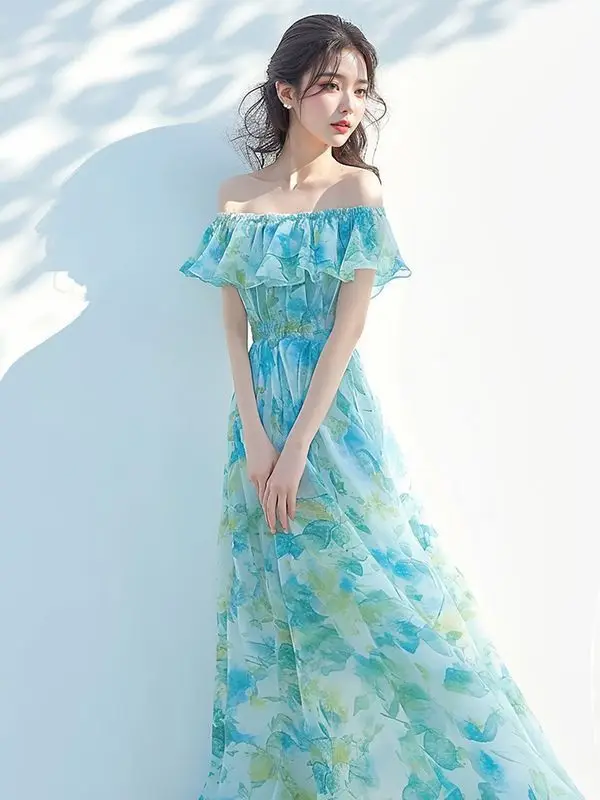 Women Cottagecore Watercolor Tie Dye Midi Dress Off Shoulder Ruffle Flutter Sleeve Elastic Waist A Line Beach Sundress
Women Cottagecore Watercolor Tie Dye Midi Dress Off Shoulder Ruffle Flutter Sleeve Elastic Waist A Line Beach Sundress