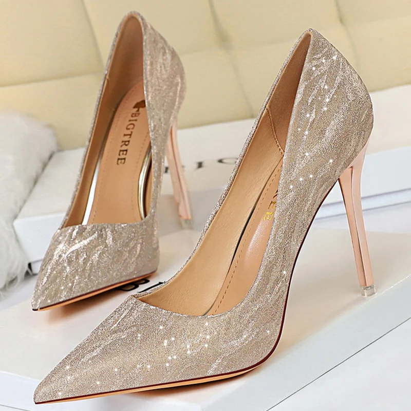 Women Sparkly Champagne 7.5cm 10.5cm High Heels Pumps Female Premium Glam Princess Shoes Lady Elegant Pointed Toe Banquet Shoes
Women Sparkly Champagne 7.5cm 10.5cm High Heels Pumps Female Premium Glam Princess Shoes Lady Elegant Pointed Toe Banquet Shoes