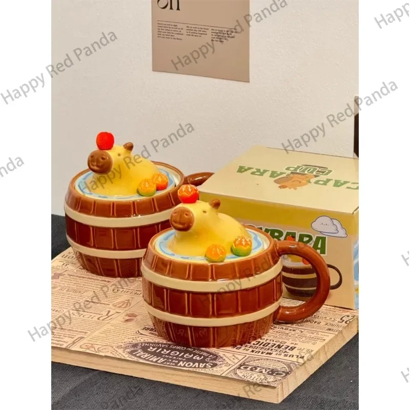 Capybara ceramic cup with lid and spoon, water cup ins high-value cup, birthday gift, girl couple mug.
Capybara ceramic cup with lid and spoon, water cup ins high-value cup, birthday gift, girl couple mug.