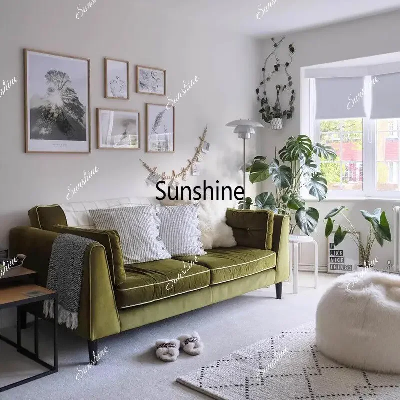 Nordic living room small apartment blue triple sofa combination
Nordic living room small apartment blue triple sofa combination