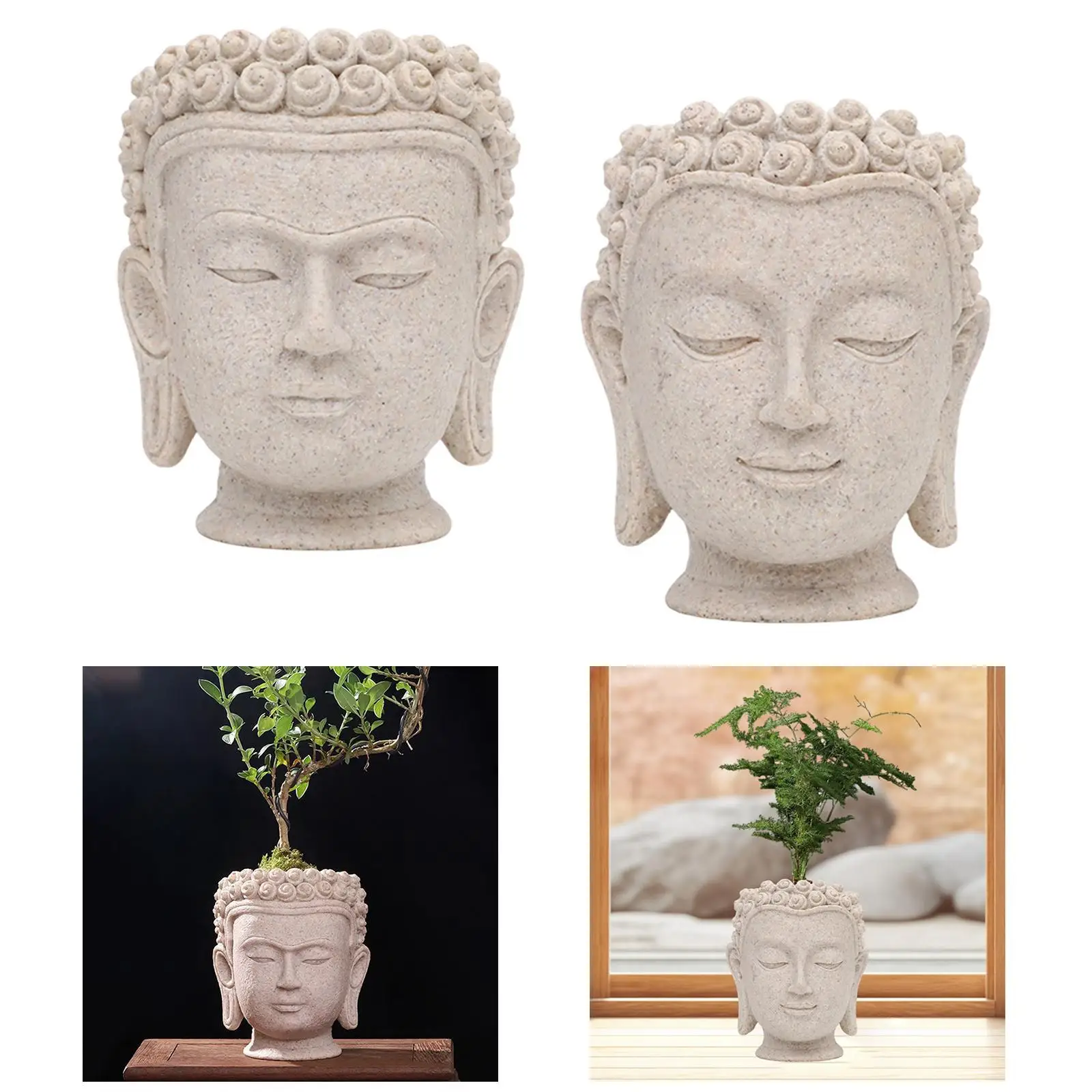 Resin Buddha Head Flower Pot Mini Plant Vase with Drainage for Desk Entryway Patio Balcony Decoration
Resin Buddha Head Flower Pot Mini Plant Vase with Drainage for Desk Entryway Patio Balcony Decoration