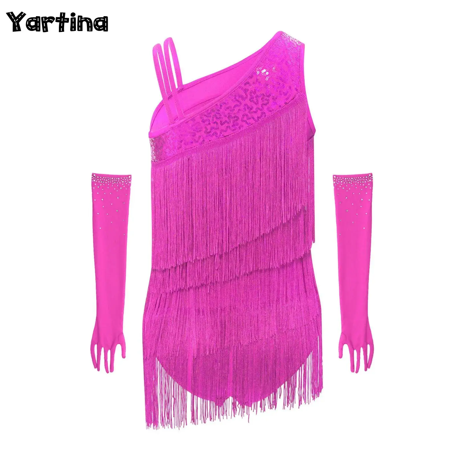 Kids Girls Modern Ballroom Salsa Latin Jazz Dance Performance Costume Tiered Tassels Asymmetrical Leotard Dress Dancewear
Kids Girls Modern Ballroom Salsa Latin Jazz Dance Performance Costume Tiered Tassels Asymmetrical Leotard Dress Dancewear